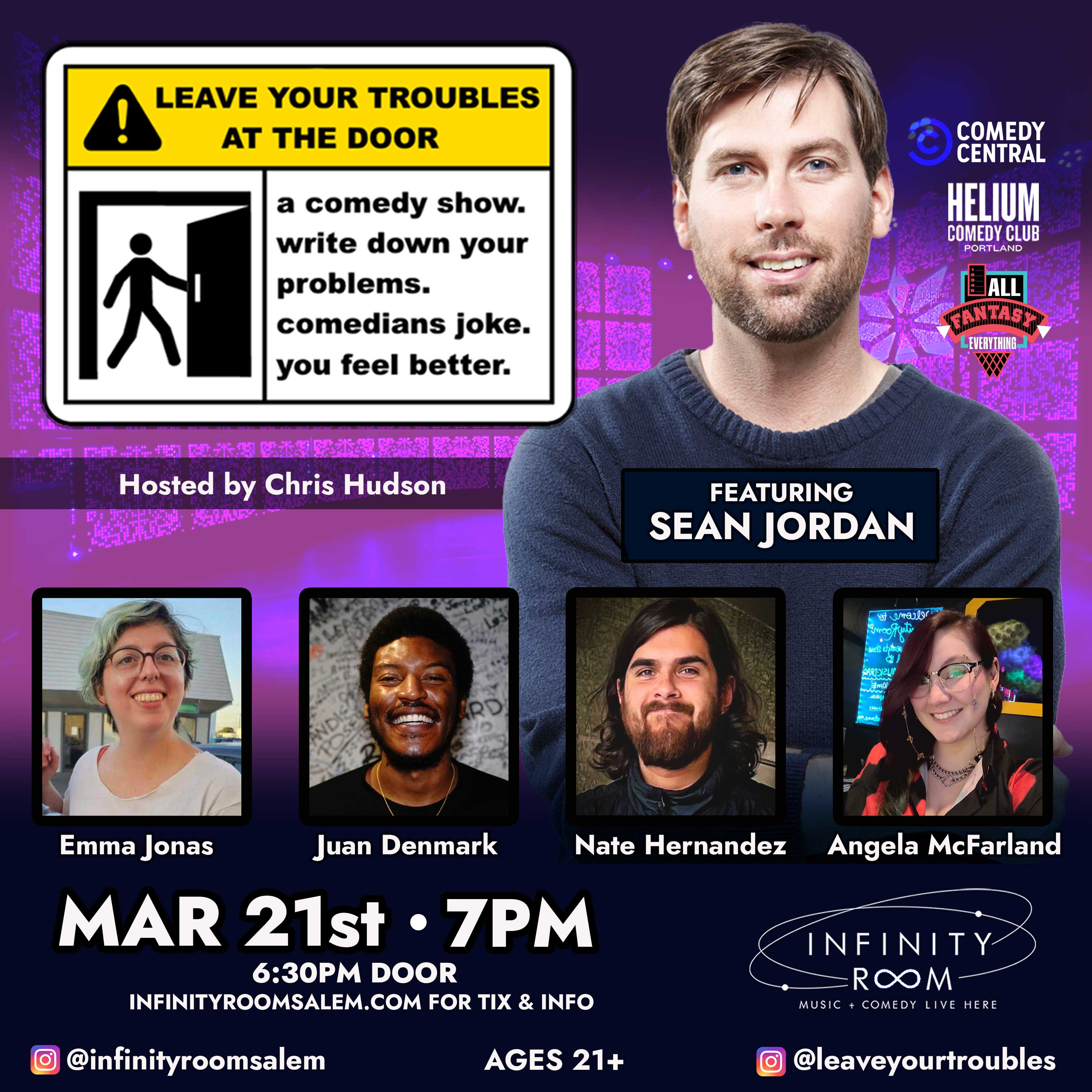 salem oregon comedy events fun stand-up comedy sean jordan nightlife leave your troubles
