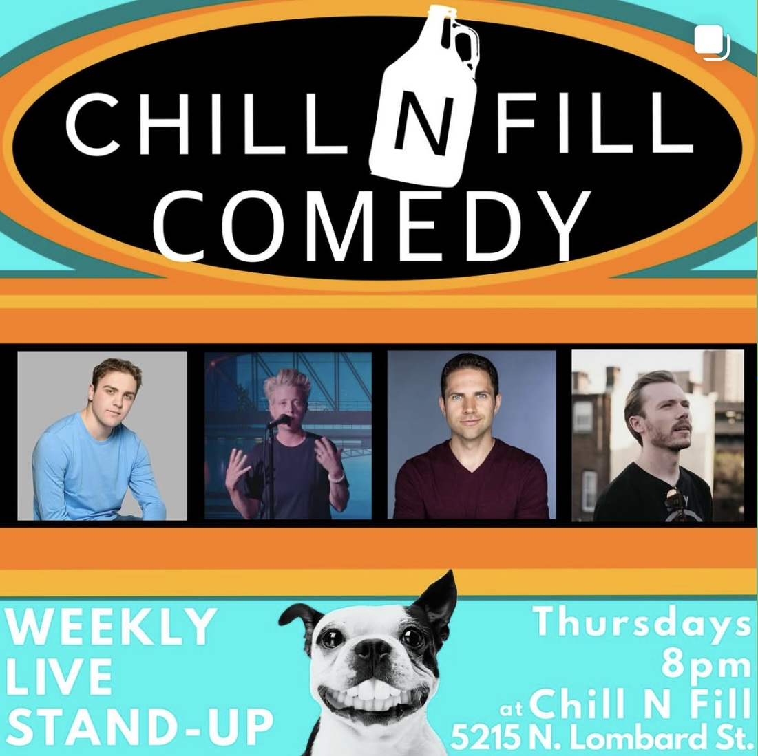 TONIGHT it’s CHILL n FILL COMEDY