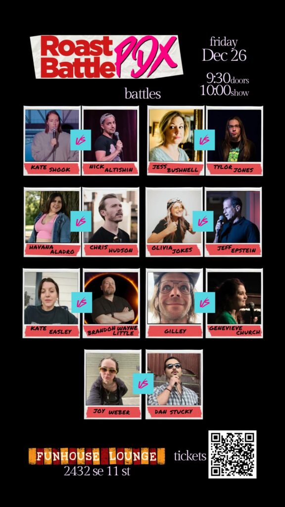 pdx events nightlife tonight fun roast battle comedy comedian chris hudson portland oregon