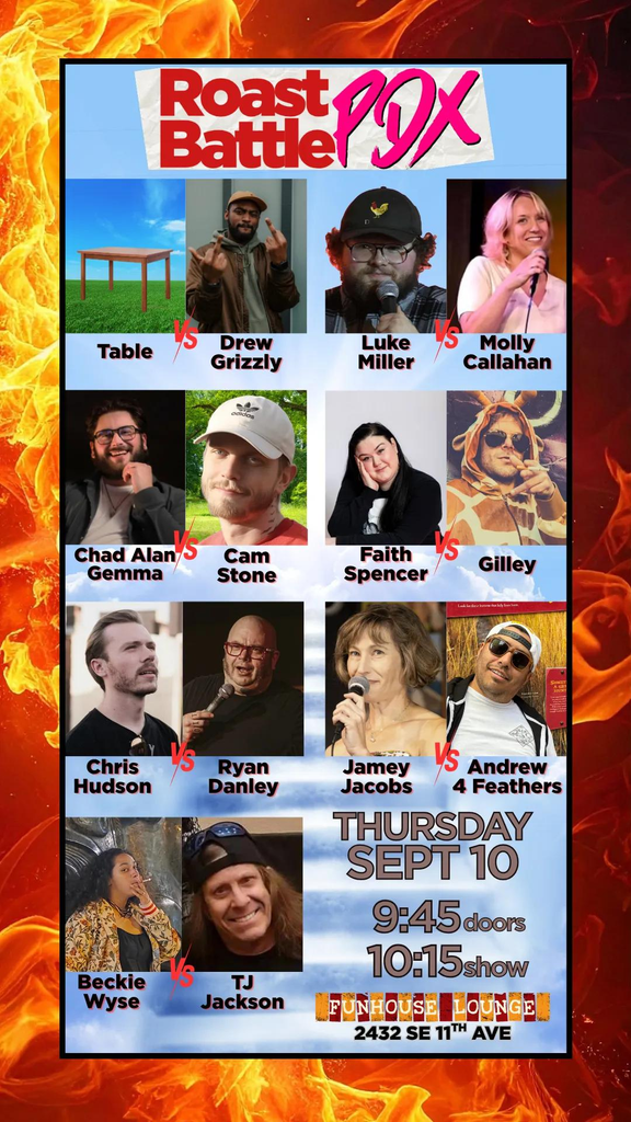 pdx tonight events fun roast battle portland comedy comedian chris hudson leave your troubles