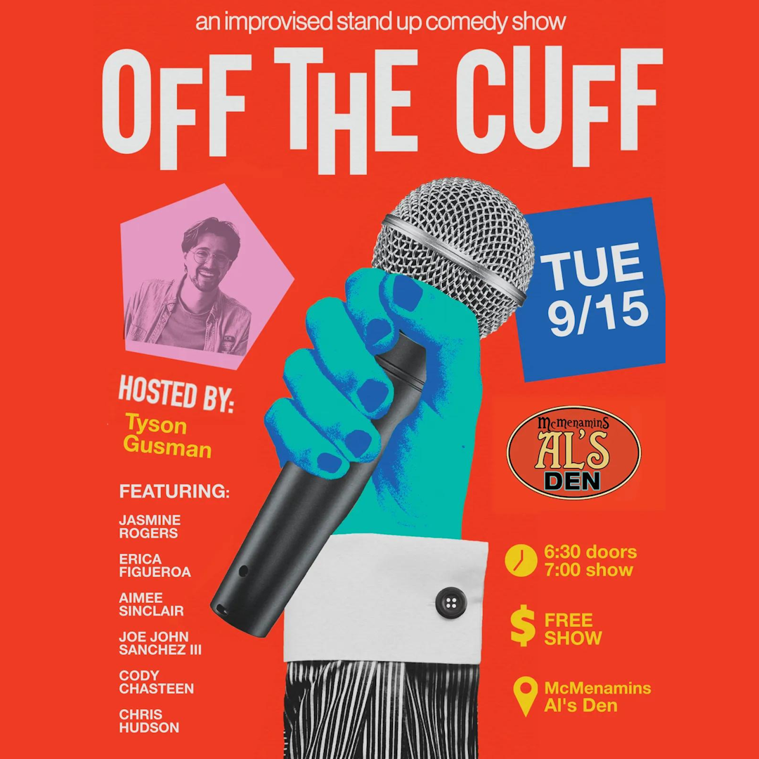 TONIGHT 7 PM in PDX i’m on OFF THE CUFF